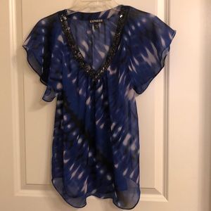 Express Blue/black Blouse